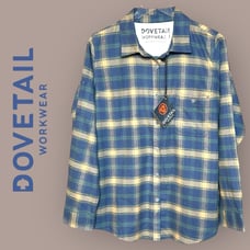 Brand New Dovetail WorkWear Givens Women’s Flannel Vintage Blue Size: Large NWT