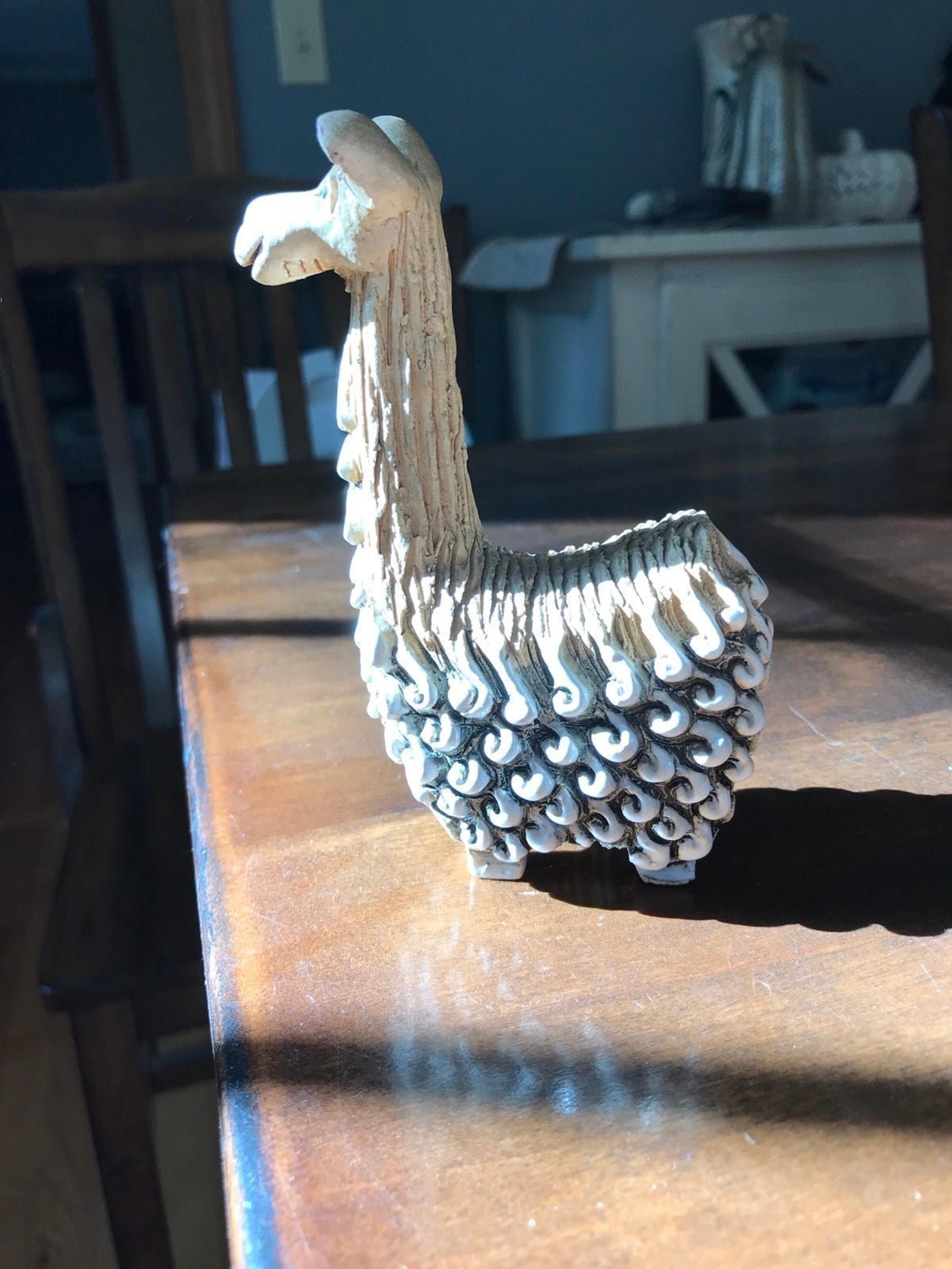 Rinconada Artesania Alpaca Lama Figurine Artist Signed Uruguay