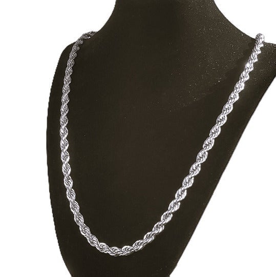 18K White Gold Womens Diamond Cut Rope Chain Necklace Jewelry 30 18 Karat 30in