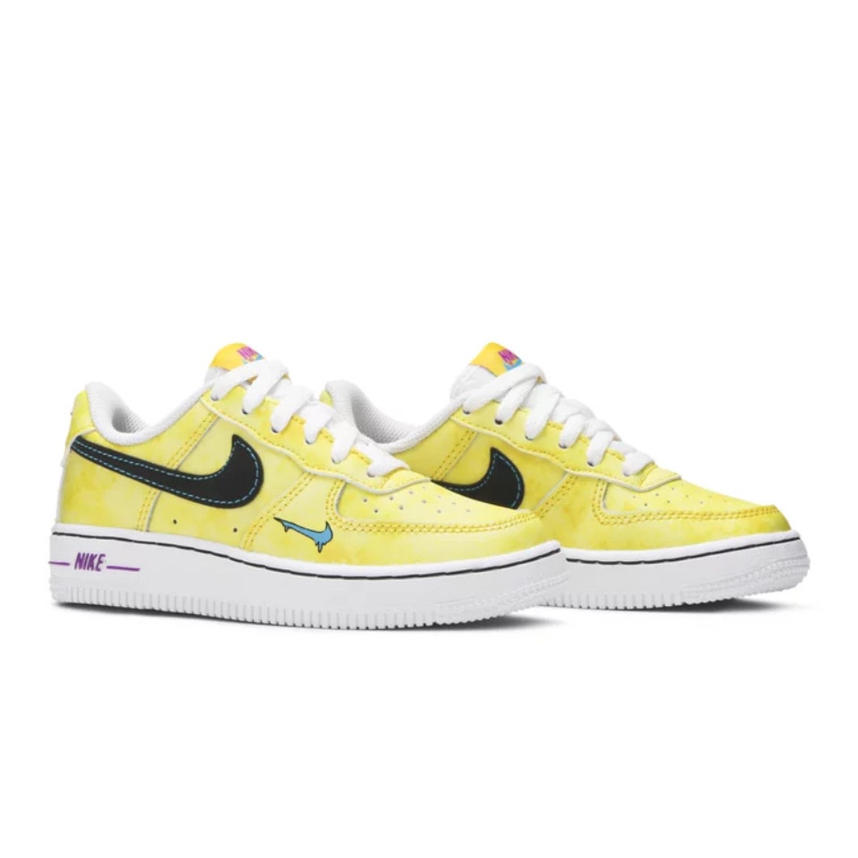 NIKE AIR FORCE 1 AF1 LV8 3 TD Toddler Peace Love Basketball Yellow Size 6C