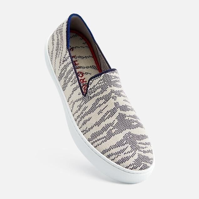 Rothy's Maritime Animal Tiger Print Stripes Slip On Retired Sneakers Gray W7