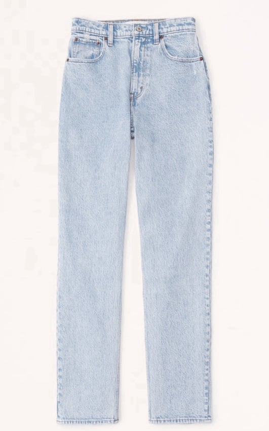 Abercrombie ultra high rise 90s straight leg light jeans