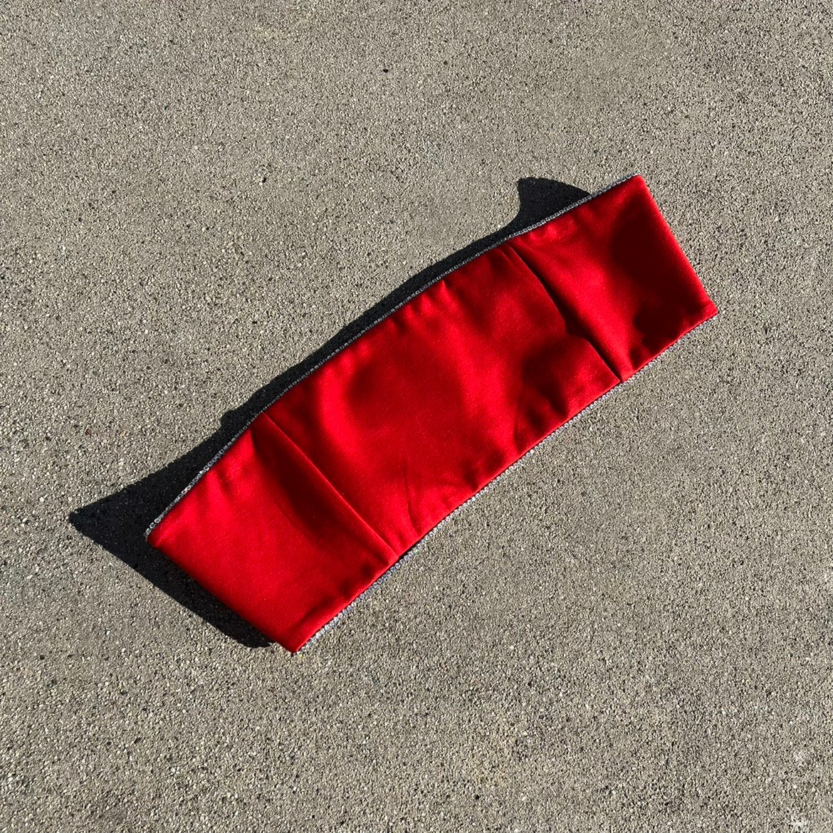 Staud red gem crystal embellished bandeau crop top