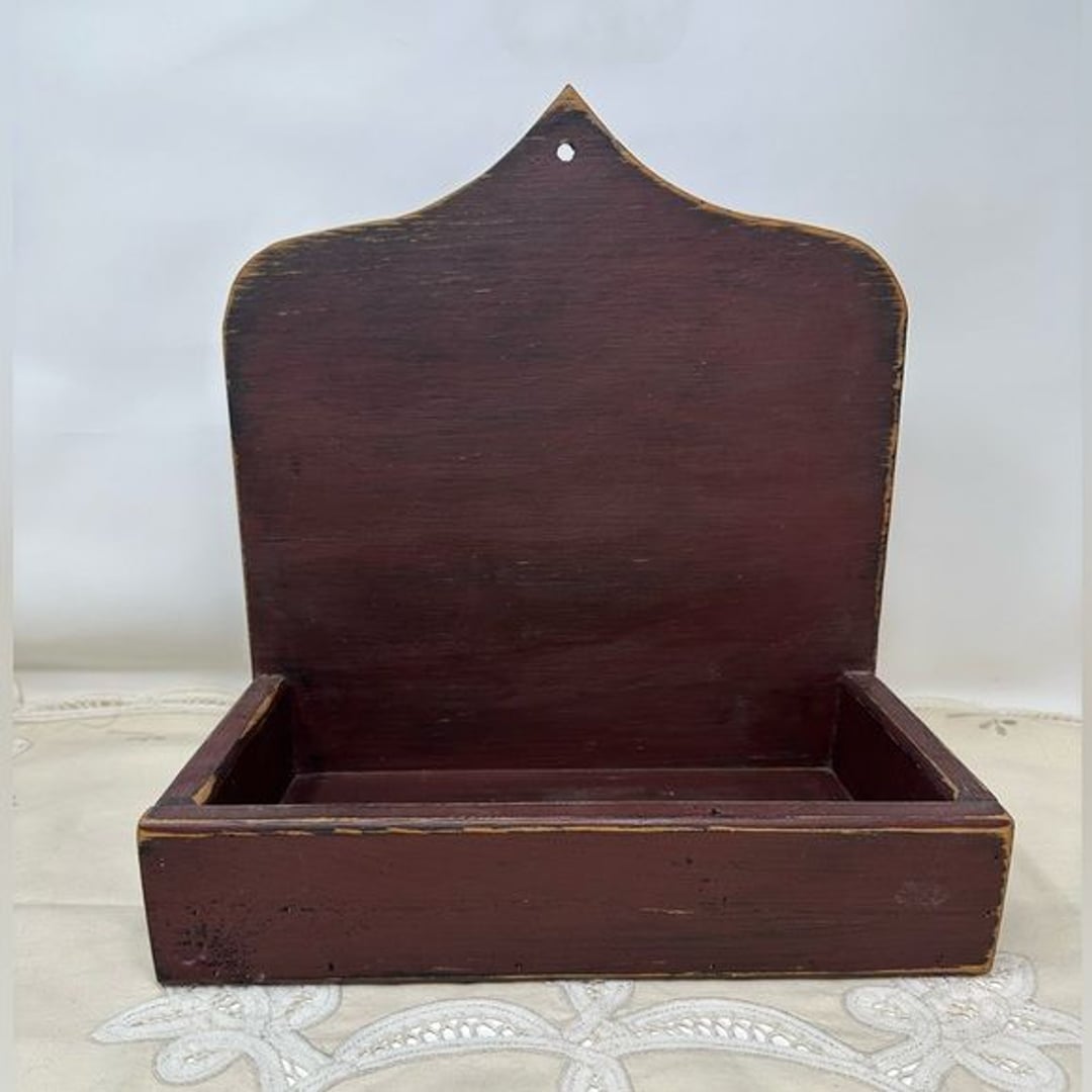 Primitive Handmade Wooden Wall Box Hanging Box Wall Pocket candle box wood shel