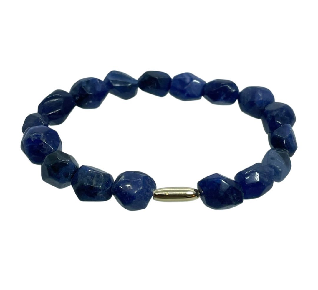 14K Gold Lapis Lazuli Bracelet