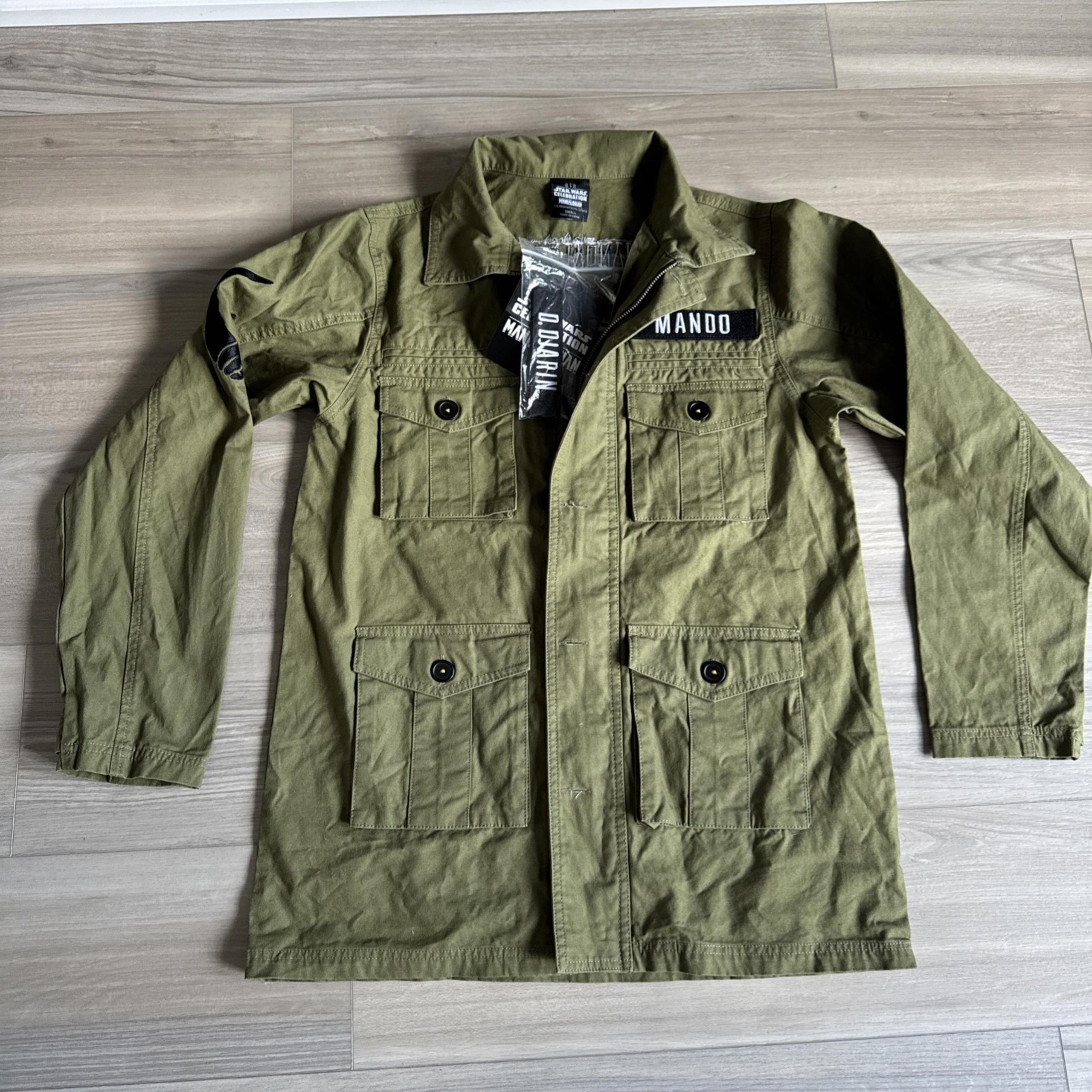 Star Wars Celebration The Mandalorian Din Djarin Green Military Jacket Sz Small