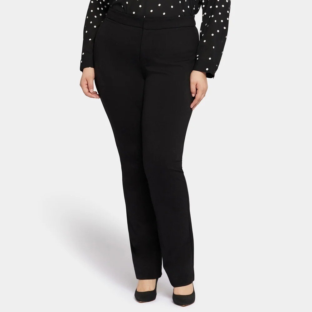 NWT NYDJ Slim Trousers Dress Pants In Black Size 24W Stretch Career Wear Office