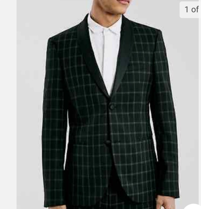 Topman Men's Black Tartan Skinny Fit Tuxedo Jacket Size 38 NWT 280
