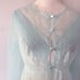 Vintage 60s 70s Sheer Button Down Lace Trim Long Peignoir Robe Womens Small Blue