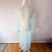 Vintage 60s 70s Sheer Button Down Lace Trim Long Peignoir Robe Womens Small Blue