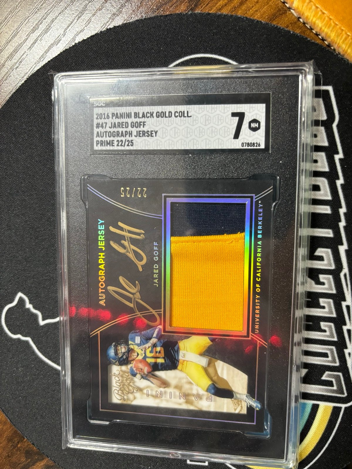 2016 Panini Black Gold Jared Goff Relic Auto RC Limited! SGC 7! See description.