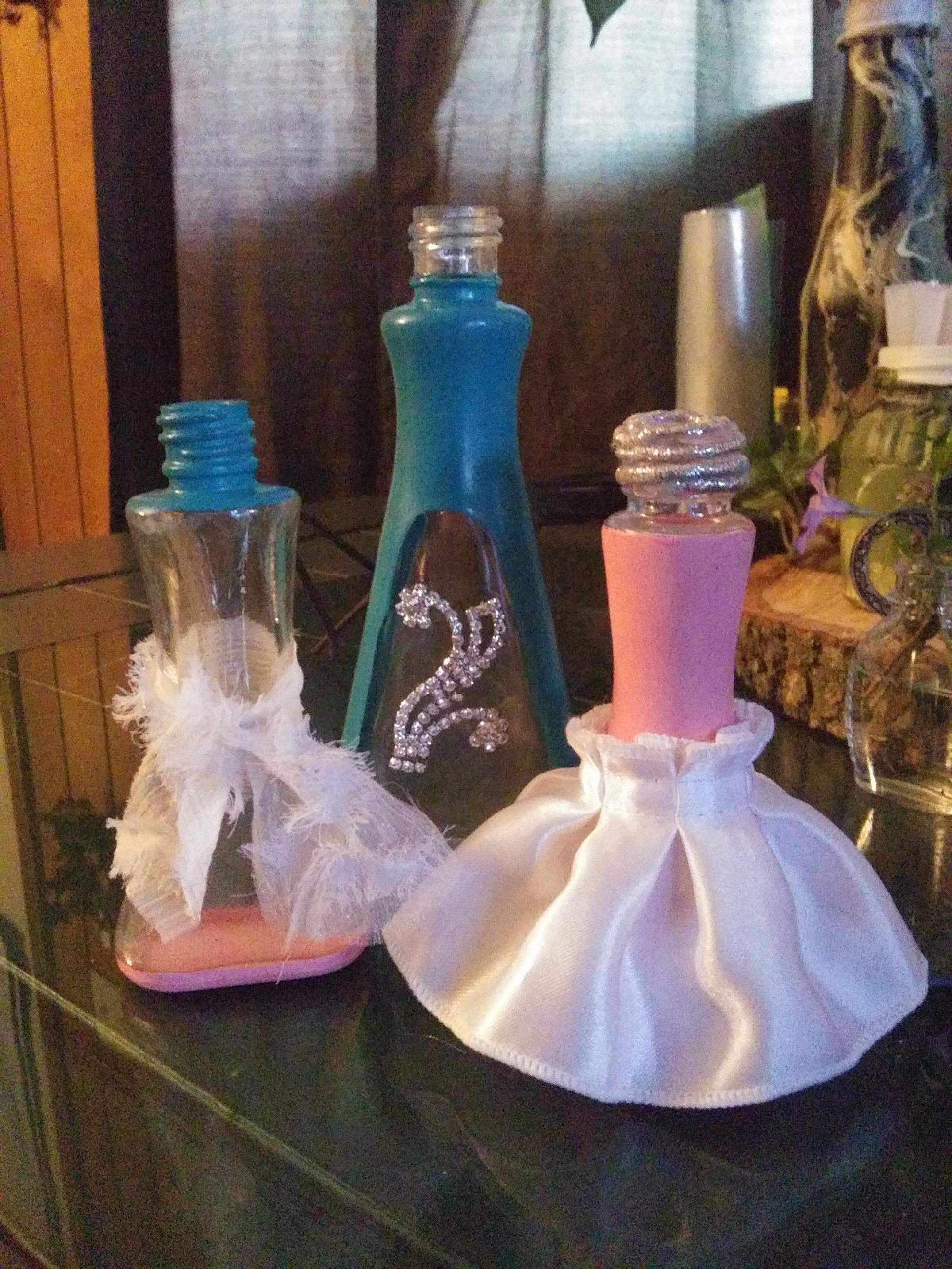 Vintage clear glass bottles