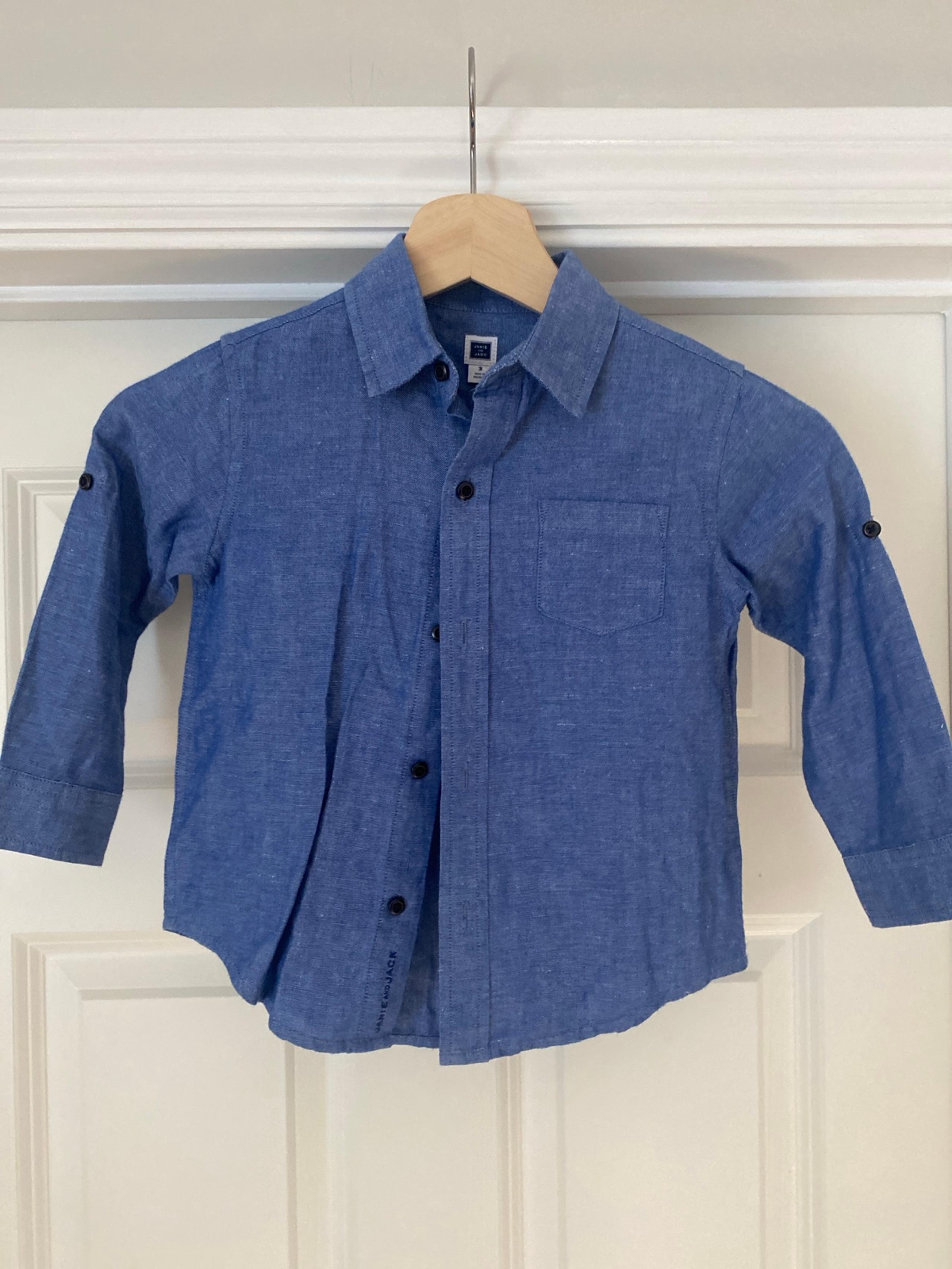 Janie & Jack 3T Linen and Cotton Button Up