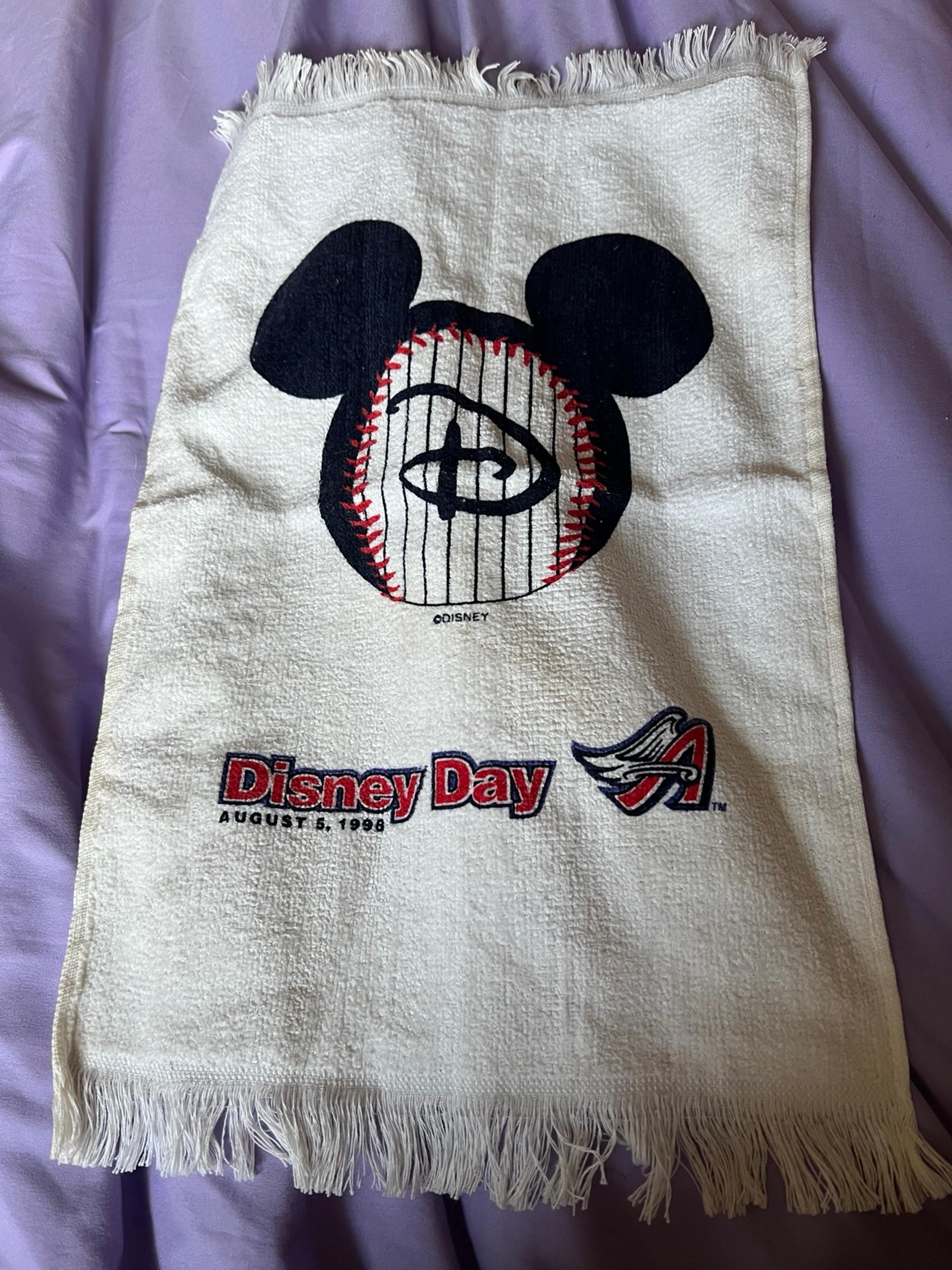 Anaheim Angels MLB Baseball Team Hand Towel Disney Day August 5, 1998