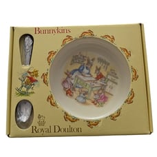 Royal Doulton Bunnykins Nursery Set Baby Bowl Spoon Childrens Bunny Rabbit Plate