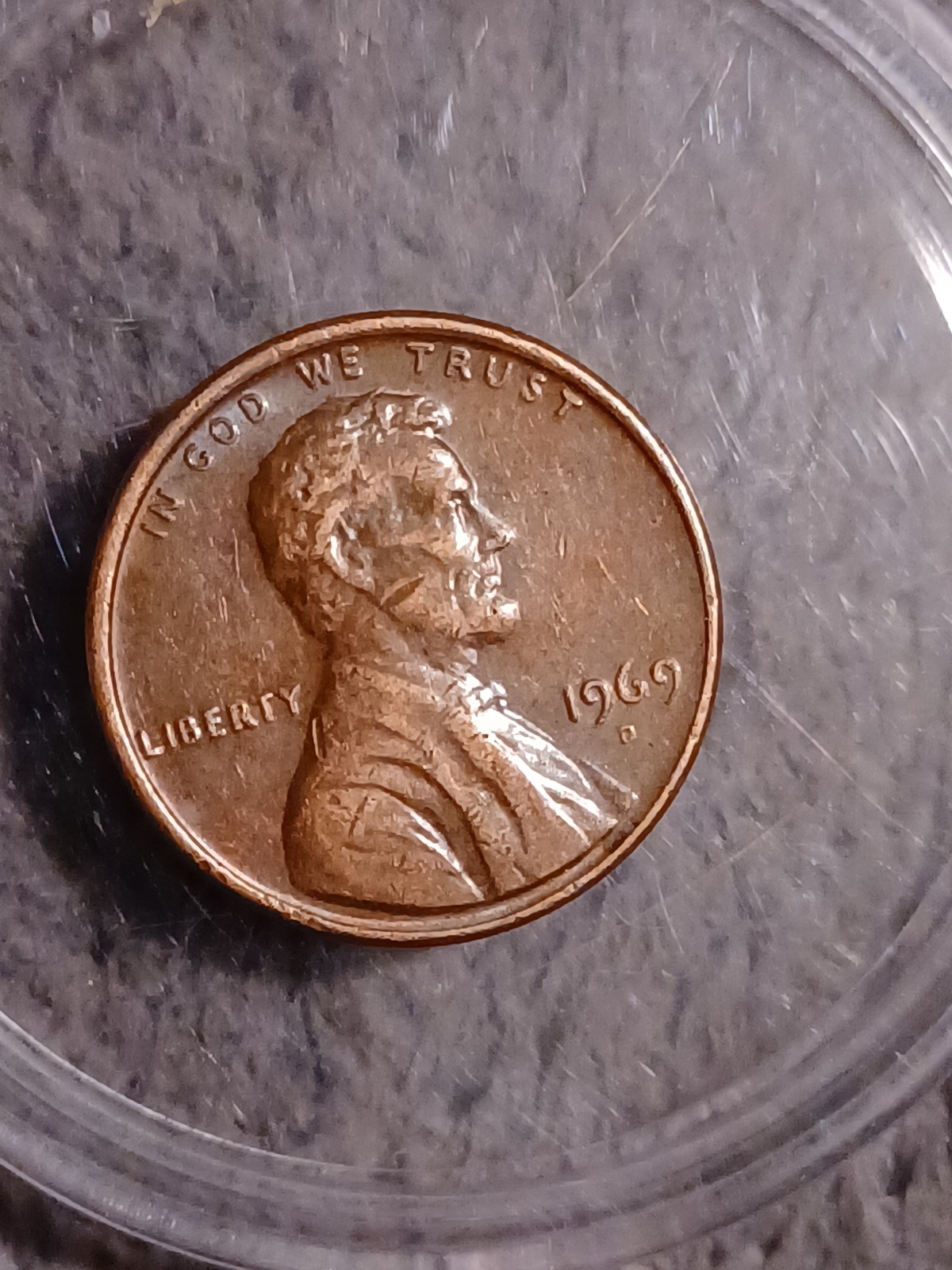 1969 D Lincoln cent missing FG