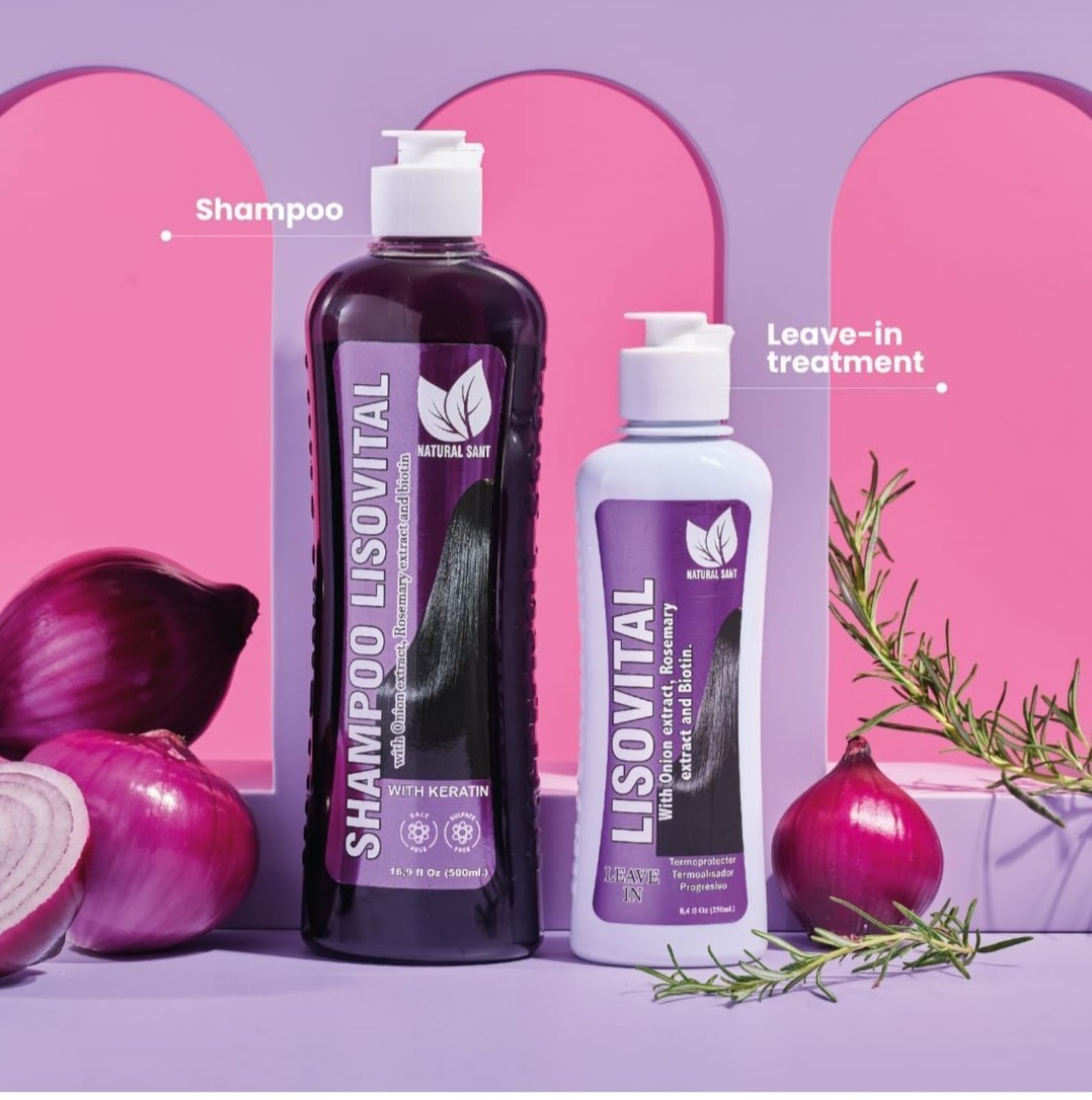 Liso Vital duo kit - Shampoo & Leave-In Conditioner, Anti Frizz, Heat Protectant