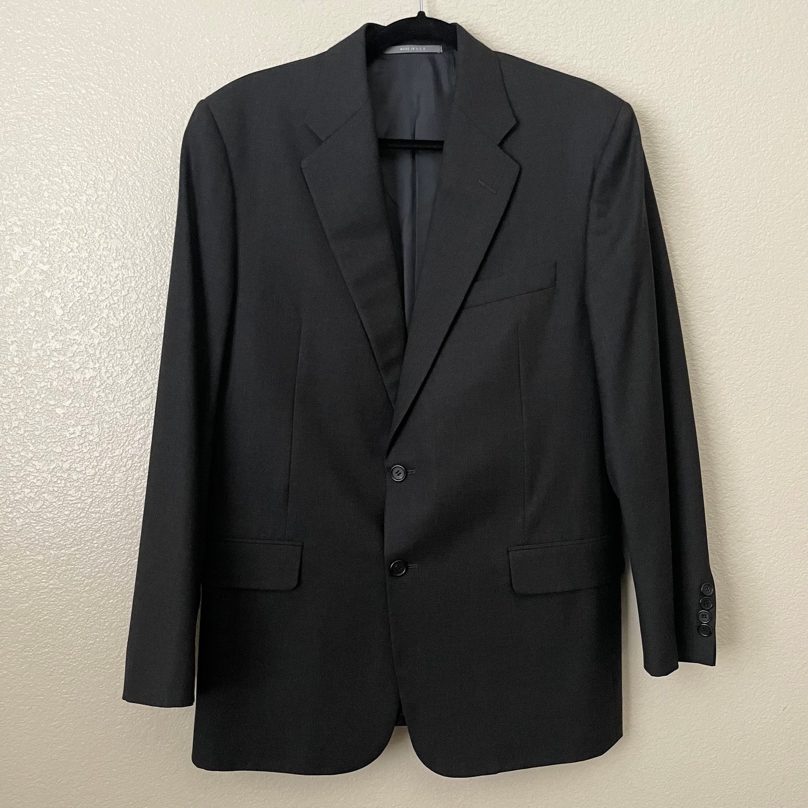 Hickey Freeman Blazer Mens 42R Gray Loro Piana Tasmanian Super 130s Worsted Wool