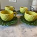 Cemar California Pottery Pineapple Cups and Saucers