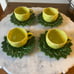 Cemar California Pottery Pineapple Cups and Saucers