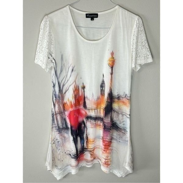 Lovers in the Rain 3D Wearable Art Tunic Mini Dress Size Medium