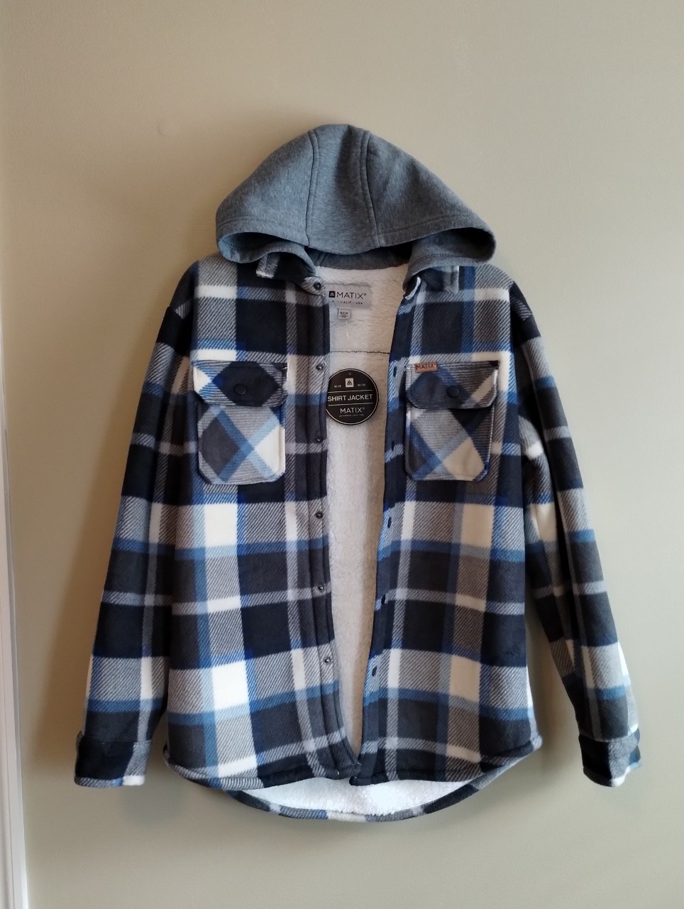 Mens Matix Faux Fur Lined Shirt Jacket, Small, NWTs