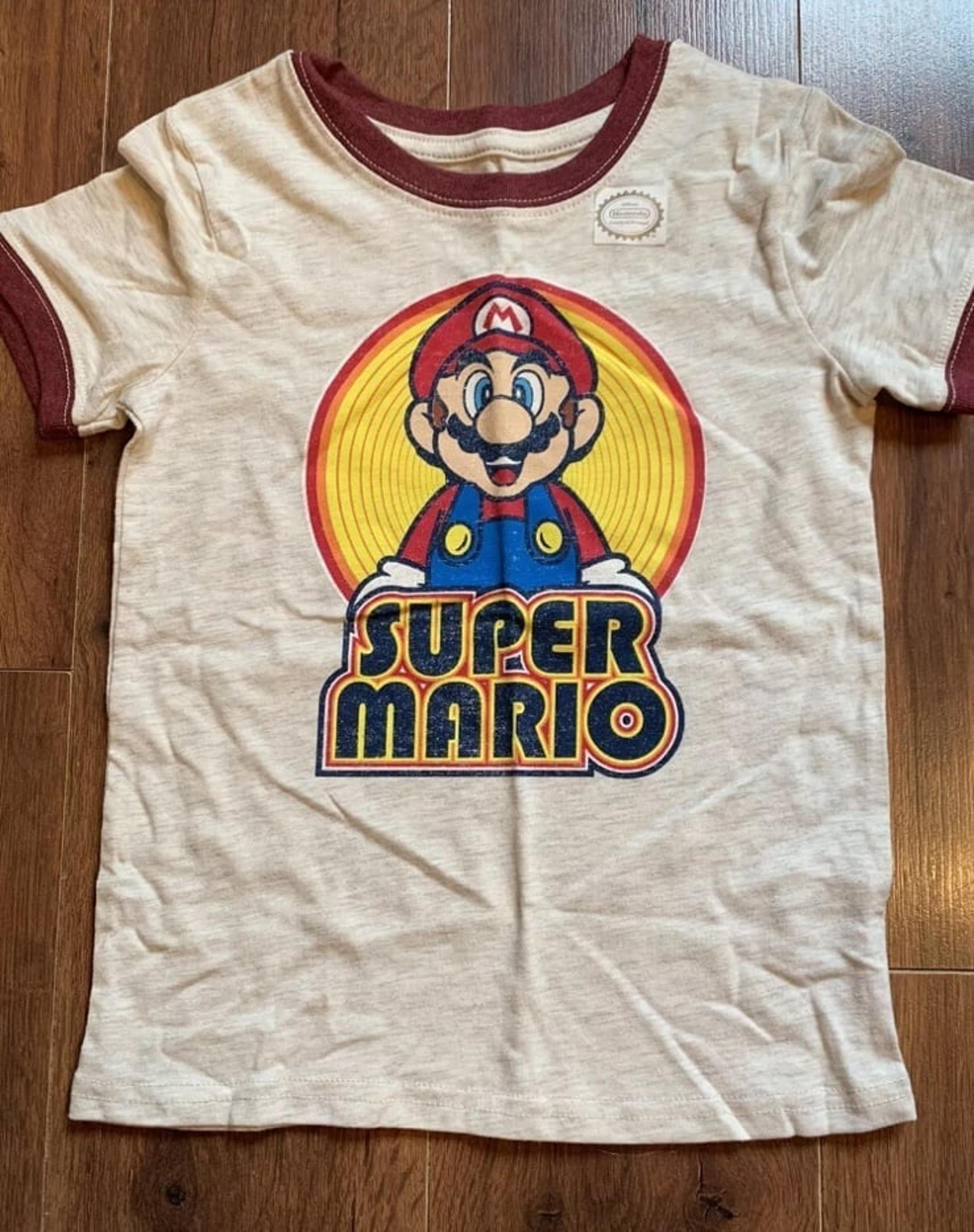 Super Mario Brothers New Boys T-shirt Size 4 Sonoma Graphic Tee Tan Burgundy