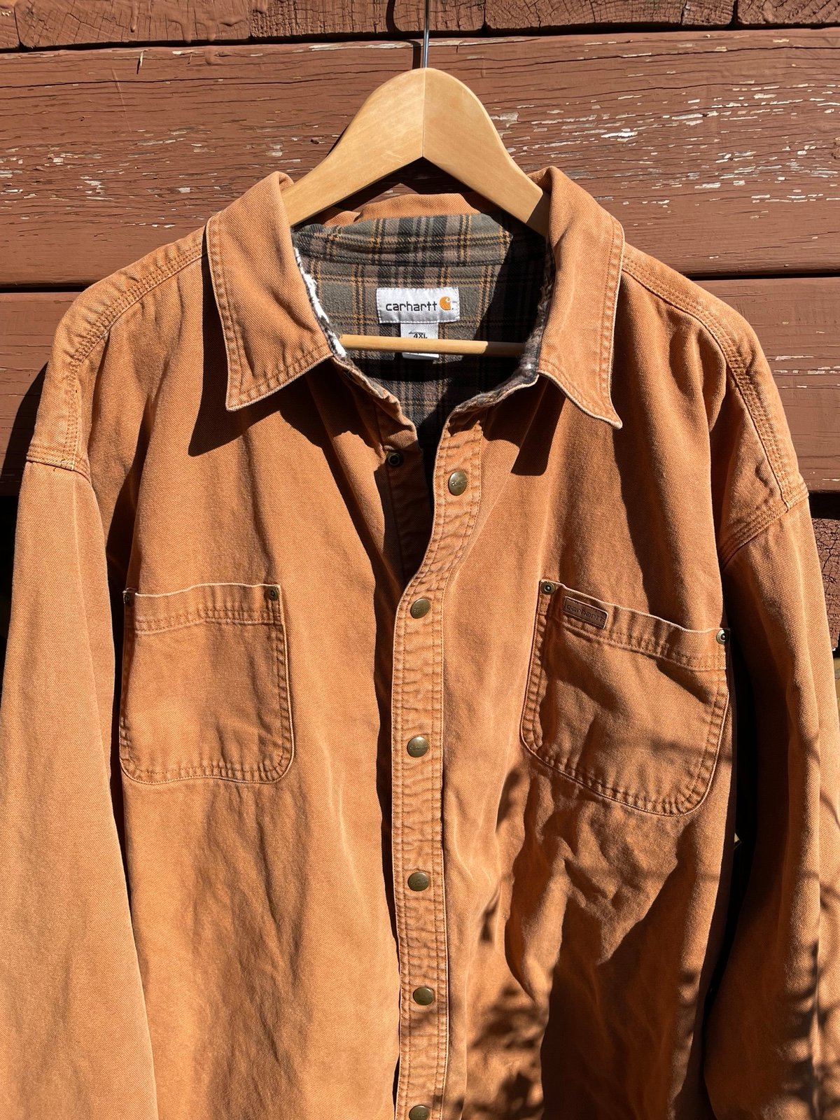 Carhartt light jacket vintage size 4XL fits like a 2XL workwear tan jacket