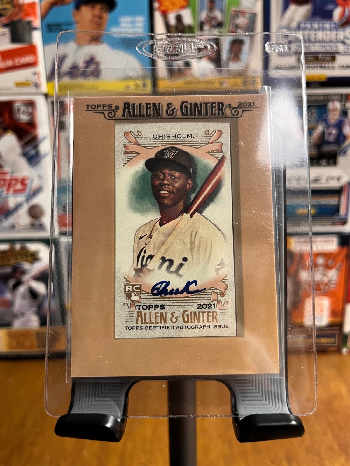 2021 Topps Allen & Ginter Jazz Chisholm Jr. Mini Autograph rookie card #FMA-JCH