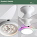 Ceiling Fans with Lights Remote/APP Control, 38 Low Profile Ceiling Fans with D