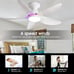Ceiling Fans with Lights Remote/APP Control, 38 Low Profile Ceiling Fans with D