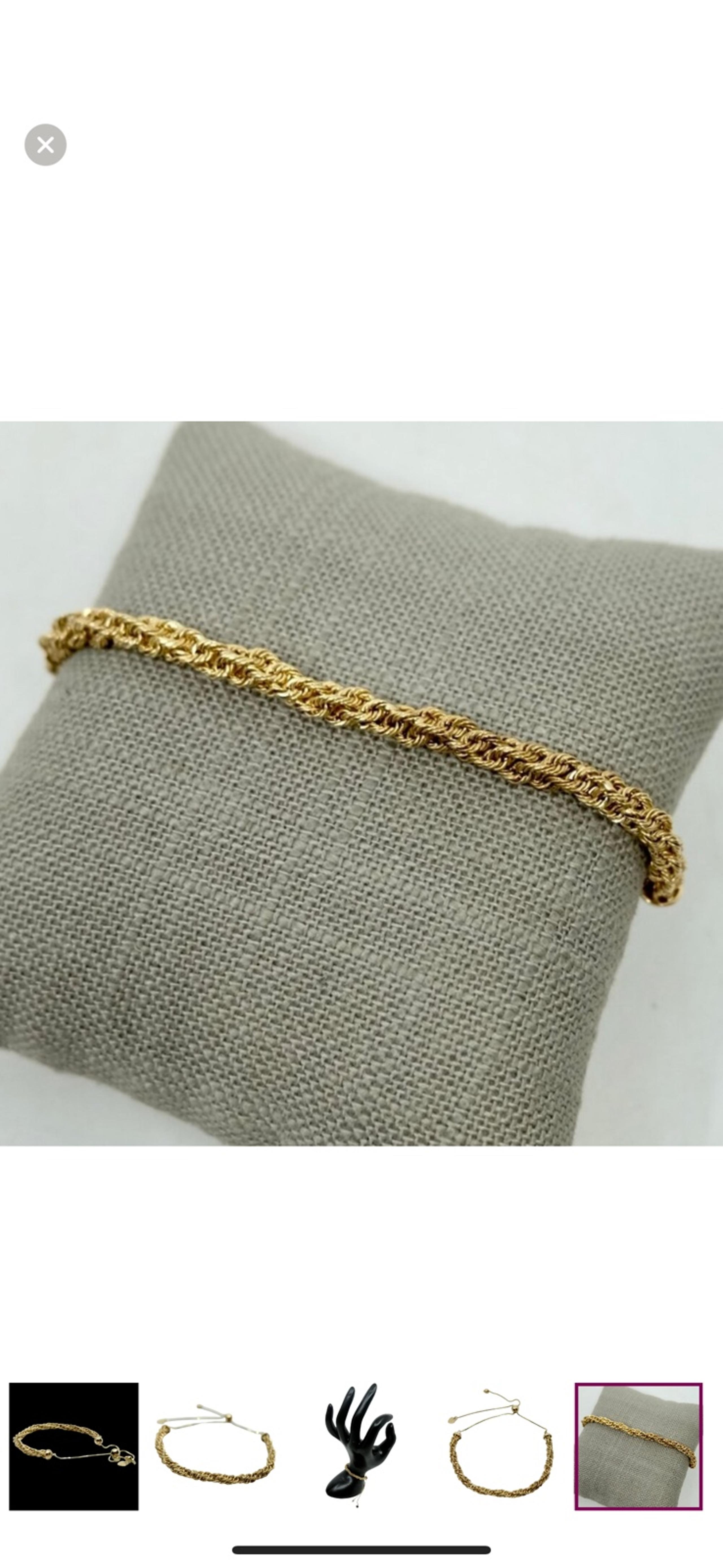 10k Yellow Gold Rope Sliding Bracelet