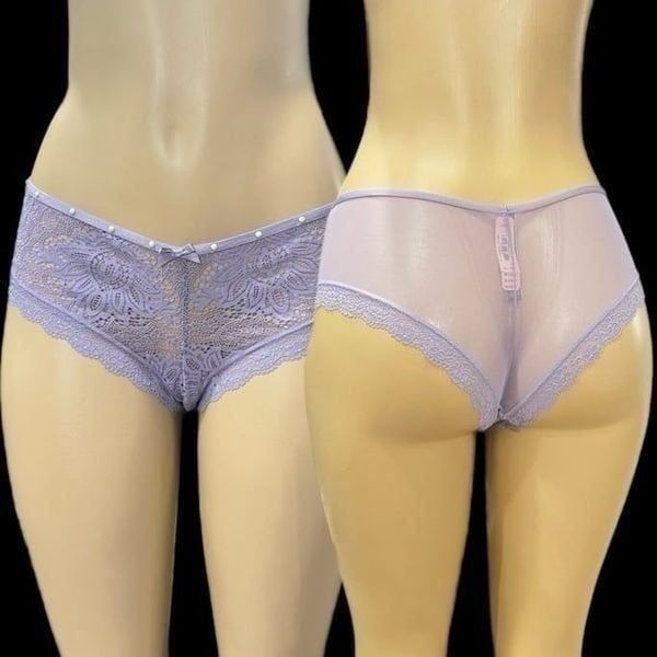 Victorias Secret Very Sexy Sheer Mesh and lace Cheeky Panty Lavender Xlarge