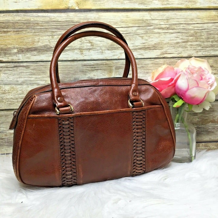 Vntg Giani Bernini Brown Leather Handbag