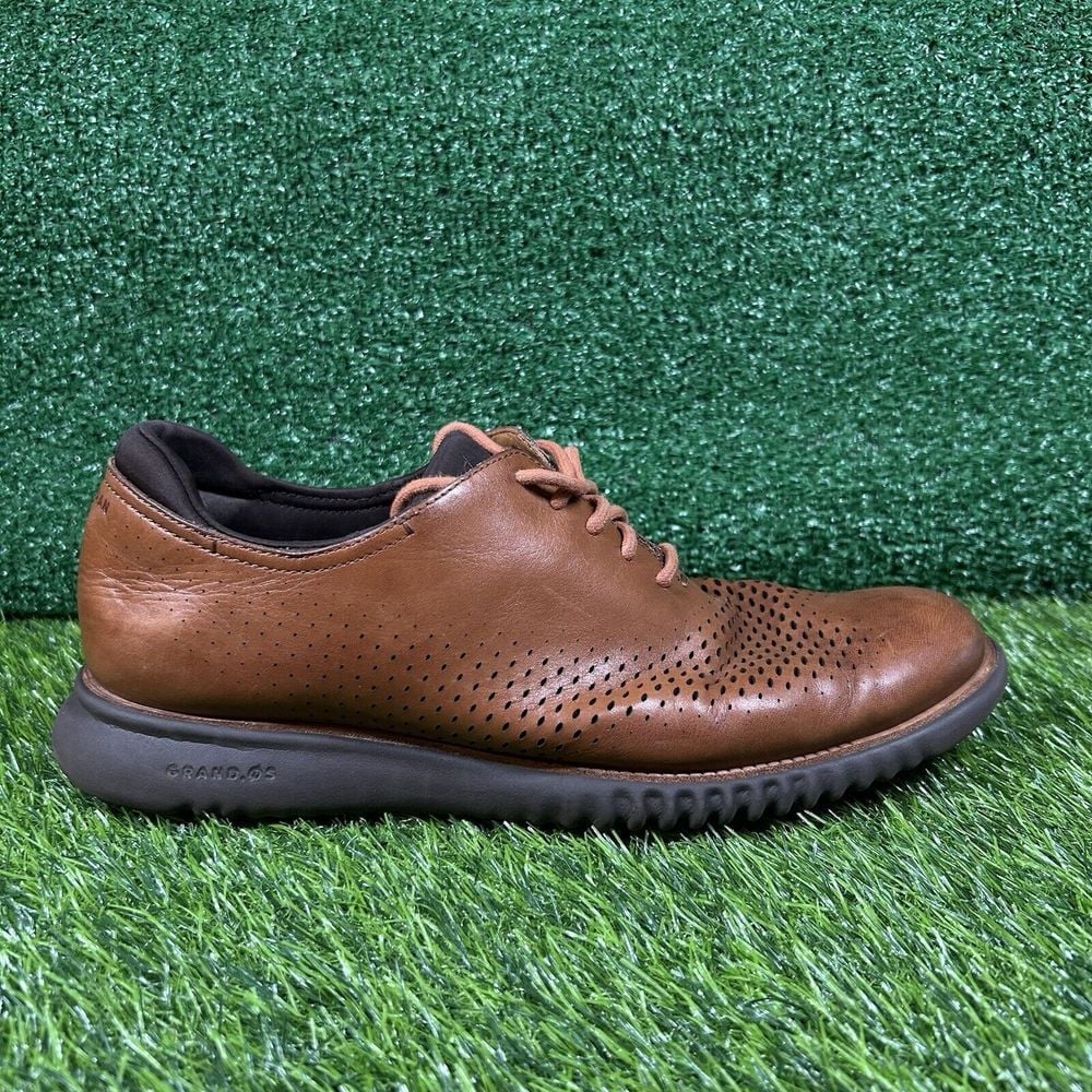 Cole Haan Zerogrand 2 Oxford Mens 10 M Brown Leather Dress Shoes Lace Up Preppy