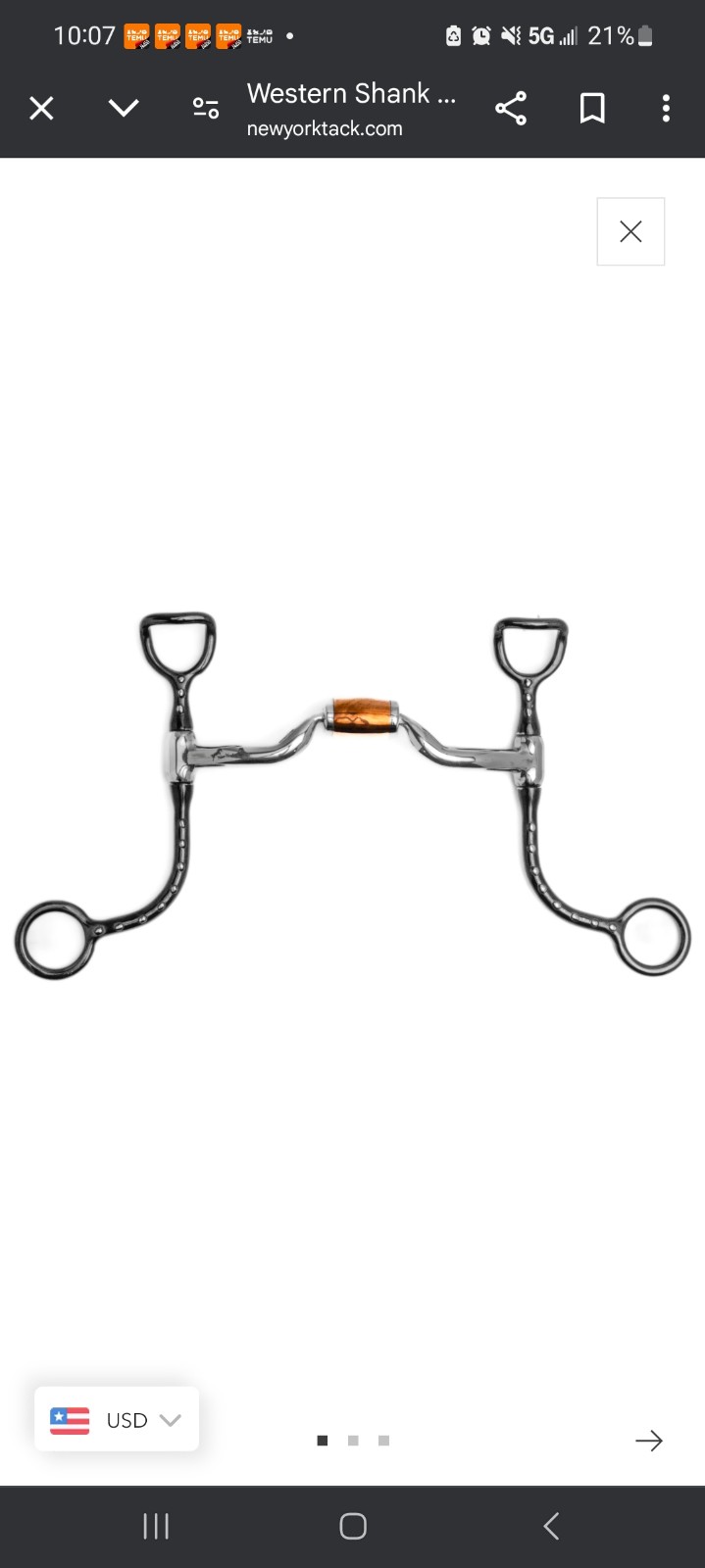Western dressage horse bits
