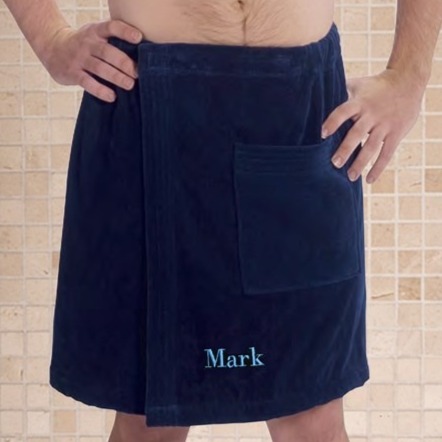 Personalized Embroidered Men's Bath Towel Wrap