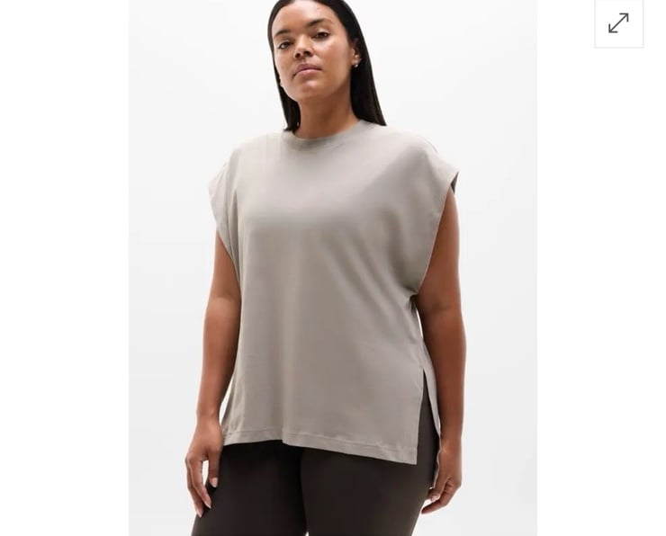 NWT Athleta True Cotton Oversized Muscle Tee