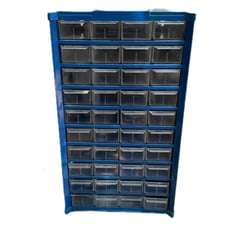 Vintage Metal Cabinet with 40 Plastic Drawers for Workshop, Studio, Craft Room