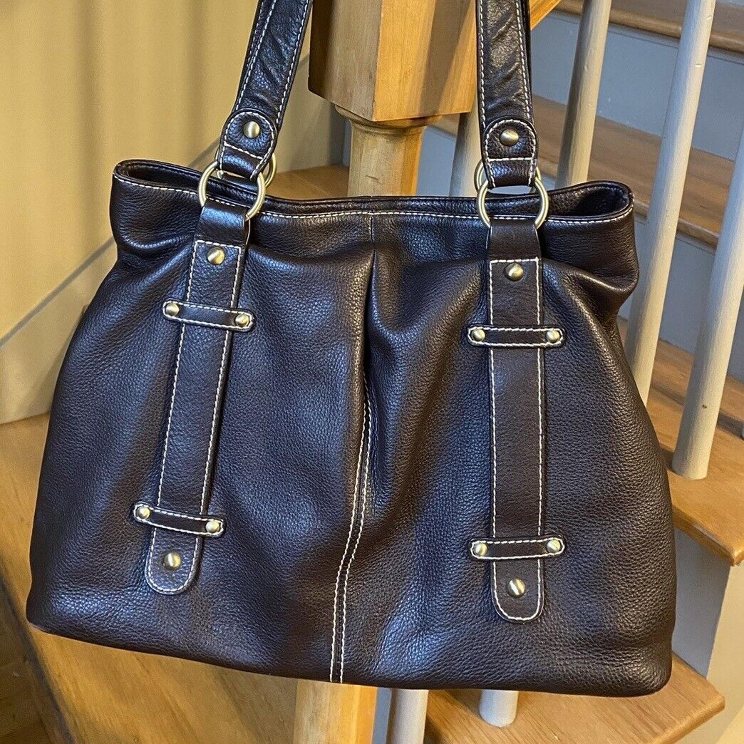 Coldwater Creek Large Brown Pebbled Leather Shoulder Bag #91845, VGC
