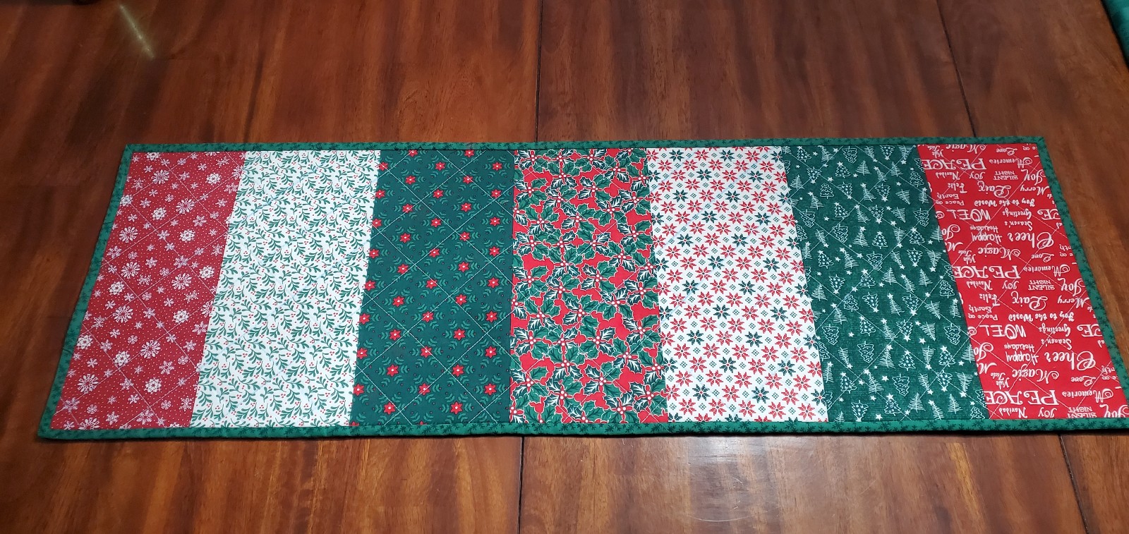 Handmade Quilted Reversible Christmas Table Runner