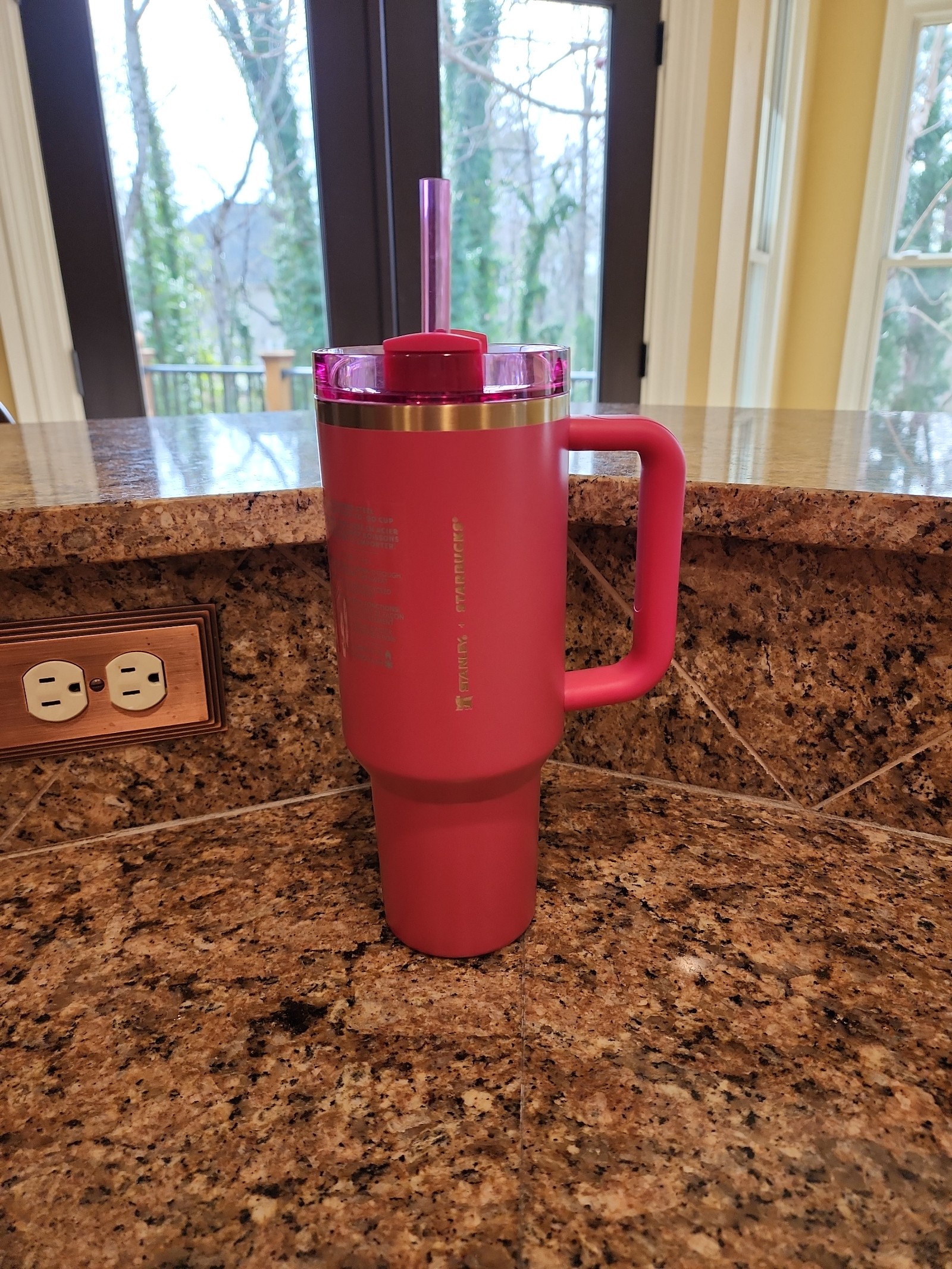 NWT Starbucks Berry Pink Glitter Stanley Tumbler