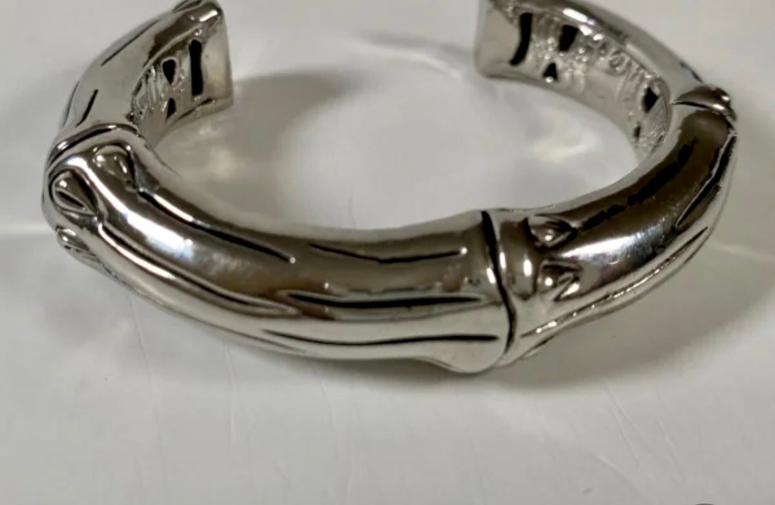 Vintage Michael Morrison Silver Tone Cuff Bracelet, signed MX, 7”