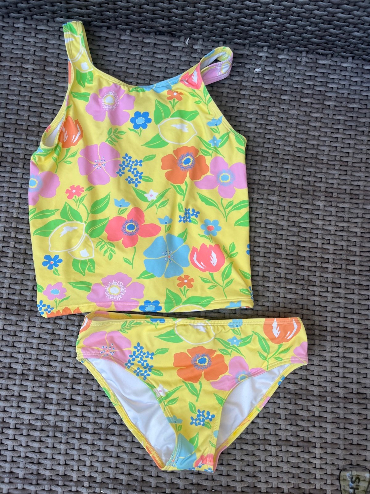 The Beaufort Bonnet Company swimsuit girls size 10 tankini top bottom yellow
