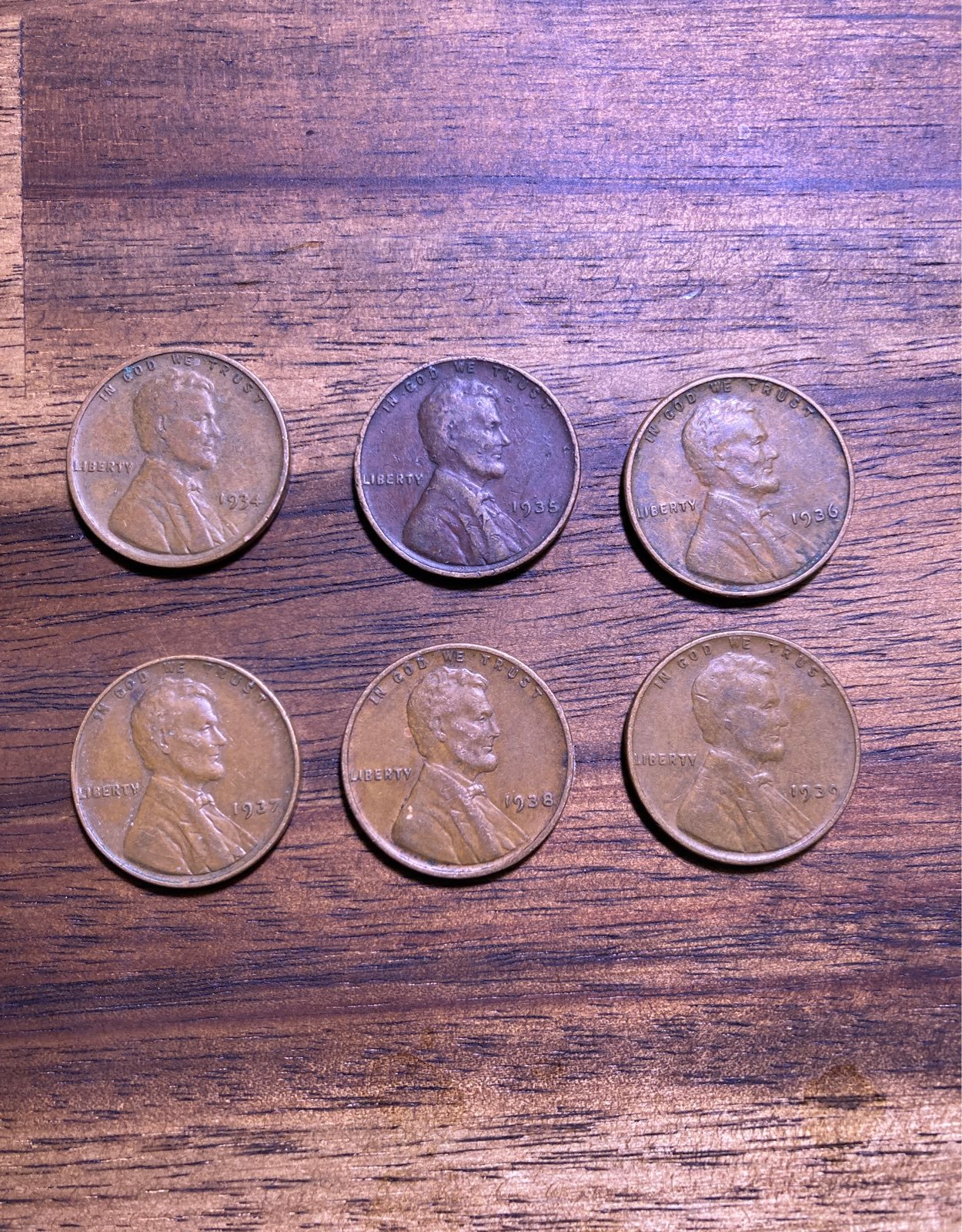 1930's No Mint Wheat Pennies