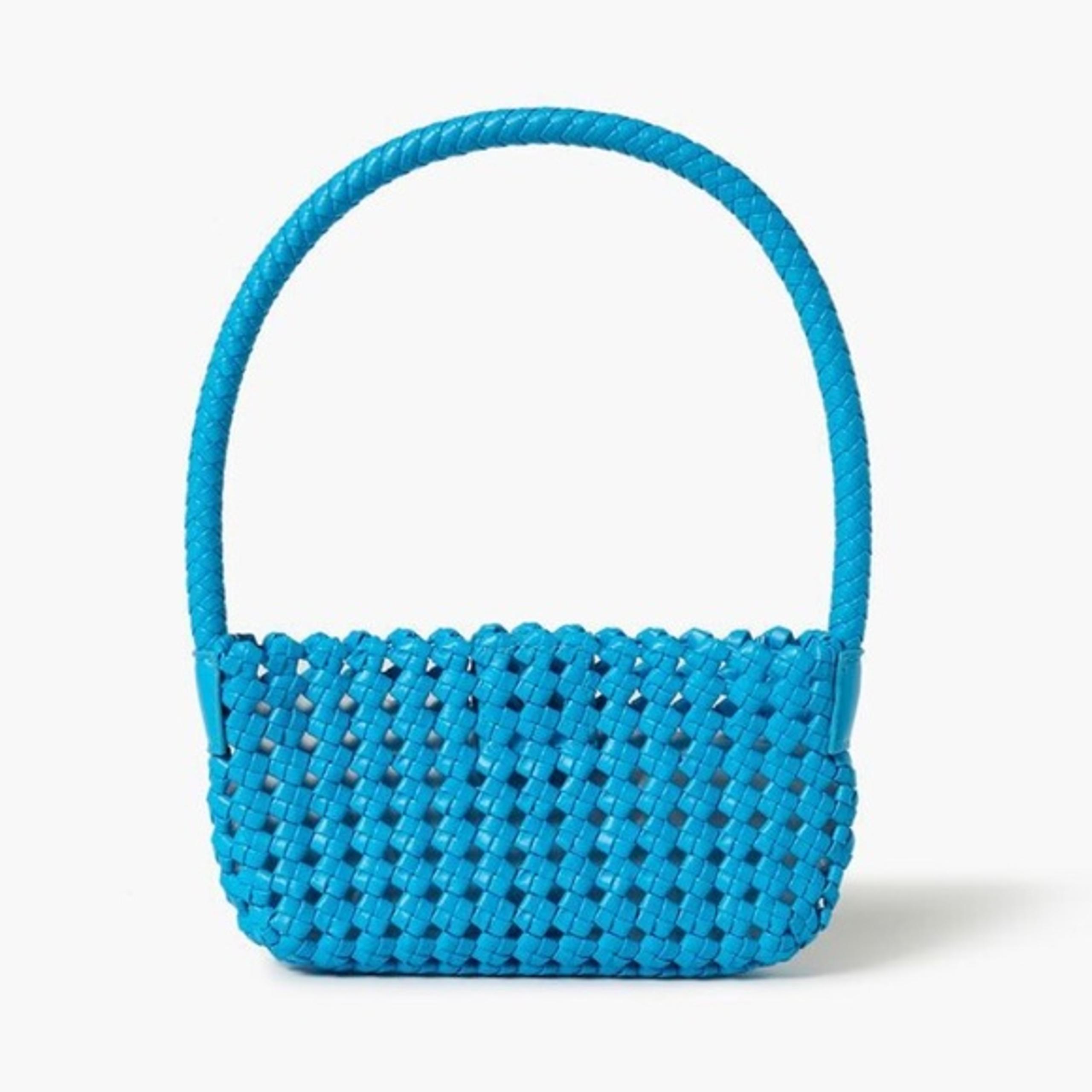 NWT Forever 21 Basket Woven Shoulder Bag Blue