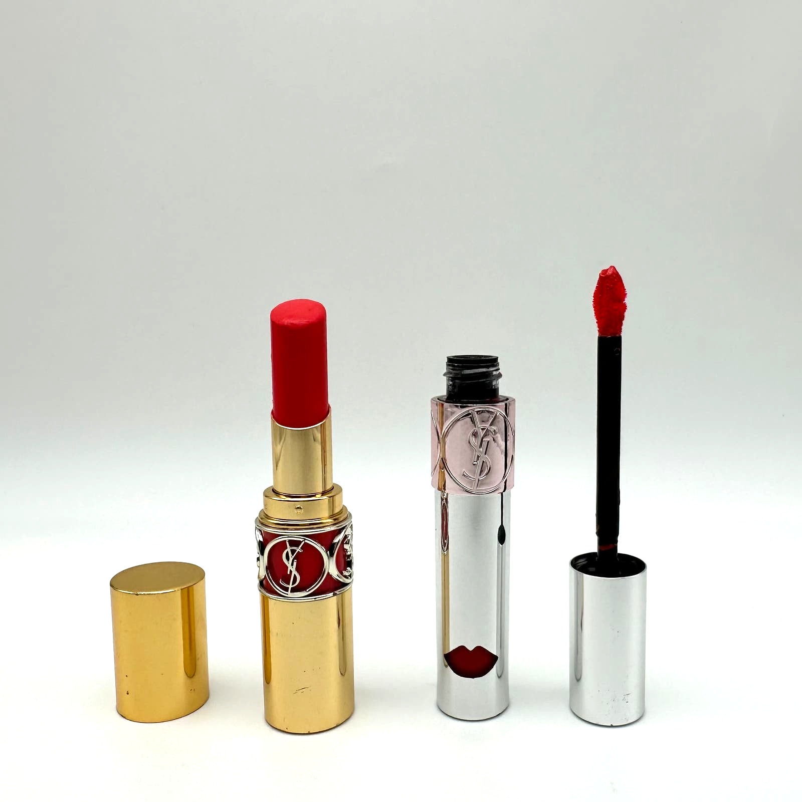 YSL Coral Volupté Lipstick & Liquid Balm Bundle
