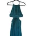 AIIFOS Arianna Gown Pleated Cut Out Teal Blue Green Satin Long Maxi Dress Size 2