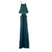AIIFOS Arianna Gown Pleated Cut Out Teal Blue Green Satin Long Maxi Dress Size 2