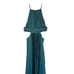 AIIFOS Arianna Gown Pleated Cut Out Teal Blue Green Satin Long Maxi Dress Size 2